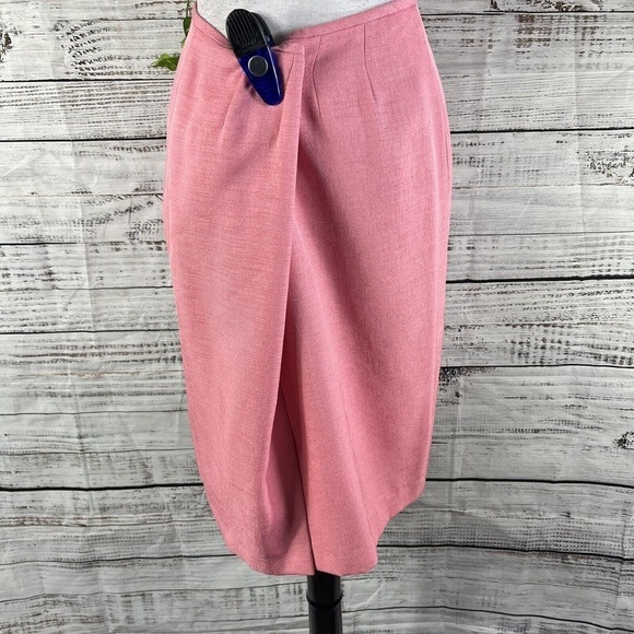 Suit Studio Skirt size 12 Pet Pink Textured Straight Pencil Knee Career Church - Picture 11 of 12